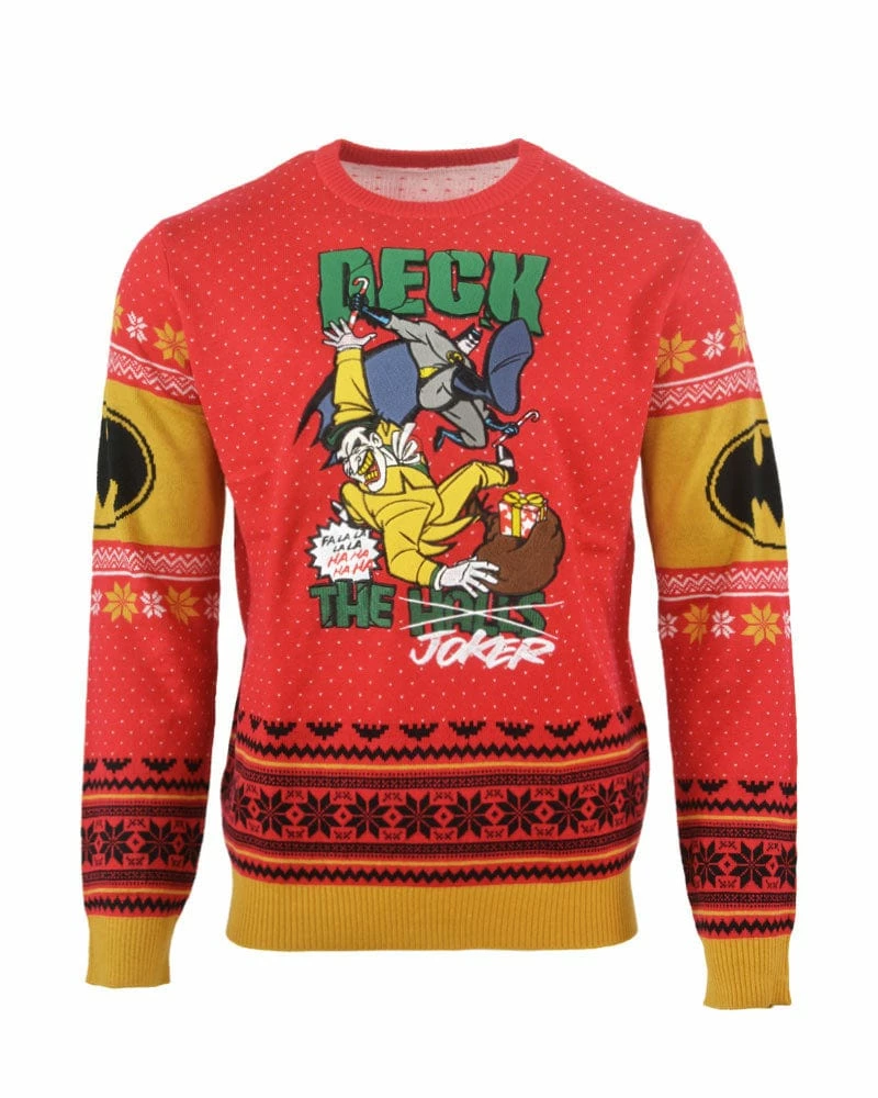 Brand new ✔️ DC Christmas Jumper Official Batman Deck The Halls Christmas Jumper / Ugly Sweater 🤩 2 DC Christmas Jumper Official Batman Deck The Halls Christmas Jumper / Ugly Sweater