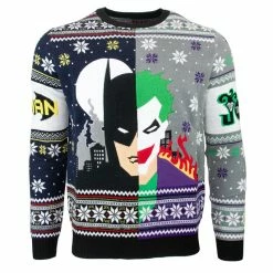 DC Christmas Jumper Official Batman Vs Joker Christmas Jumper / Ugly Sweater