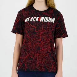 Official Marvel Black Widow City Map Women's T-Shirts Apparel