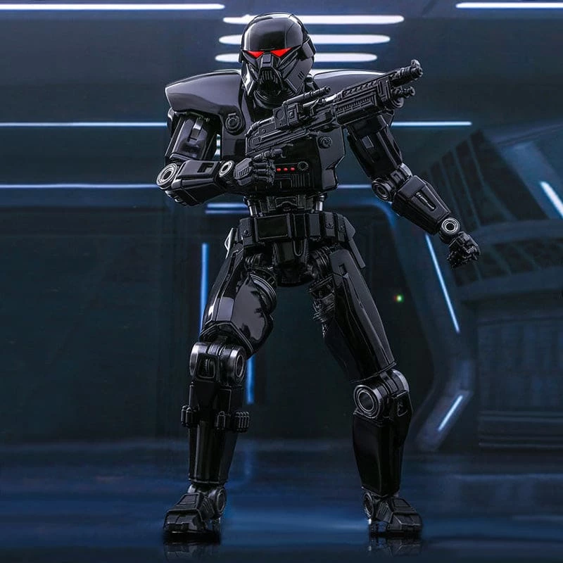 New ⭐ Official Hot Toys Star Wars The Mandalorian Dark Trooper 1:6 Scale Figure 🥰 1 Official Hot Toys Star Wars The Mandalorian Dark Trooper 1:6 Scale Figure