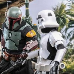 The Mandalorian Official Hot Toys Star Wars Boba Fett (Repaint Armour) And Throne 1:6 Scale Figure
