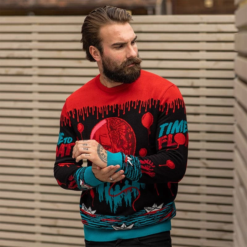 Brand new π IT Official Pennywise Jumper / Ugly Sweater Horror π₯ 4 IT Official Pennywise Jumper / Ugly Sweater Horror
