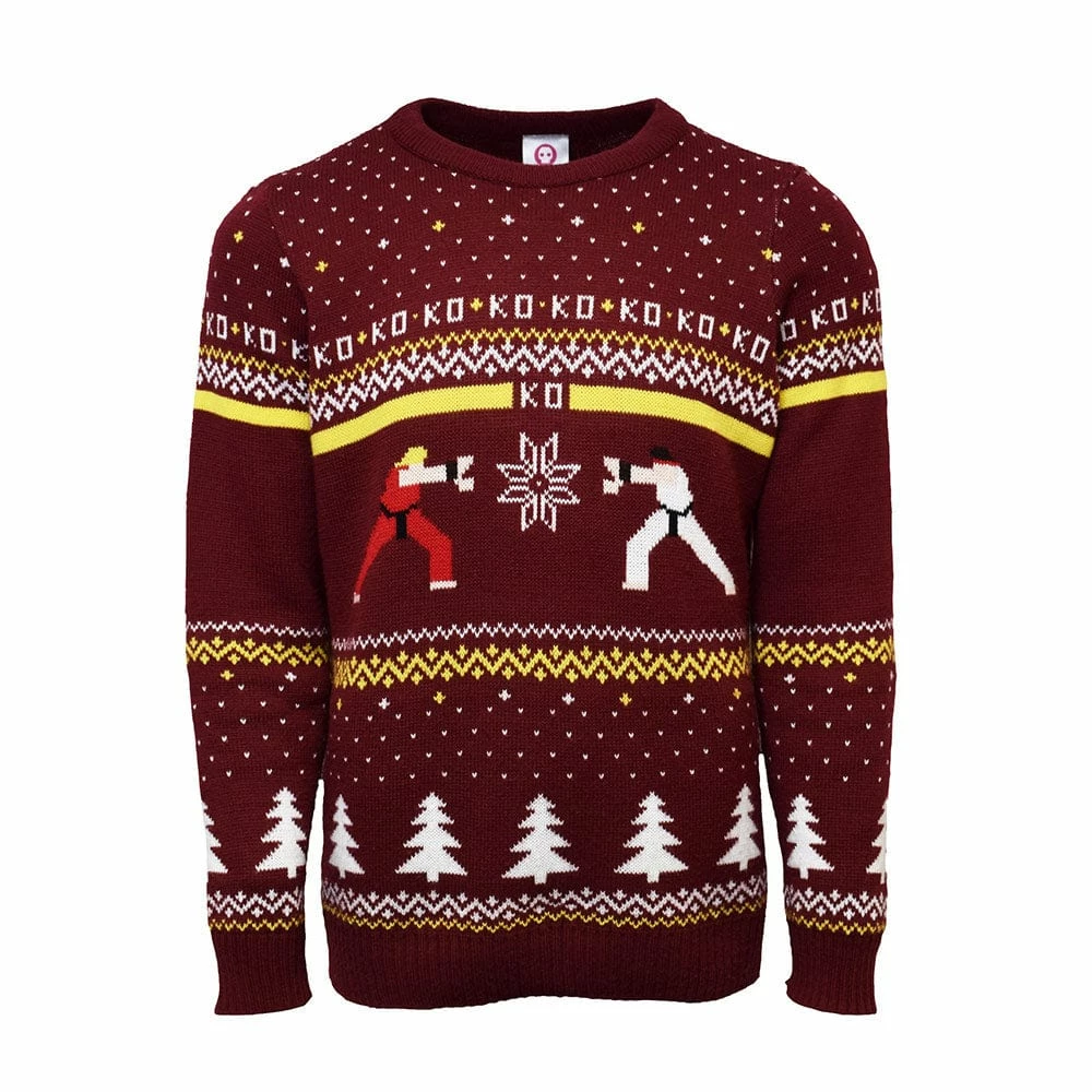 Promo 🔔 Street Fighter Christmas Jumper Official Street Fighter Ken Vs. Ryu Christmas Jumper / Ugly Sweater 🤩 1 Street Fighter Christmas Jumper Official Street Fighter Ken Vs. Ryu Christmas Jumper / Ugly Sweater