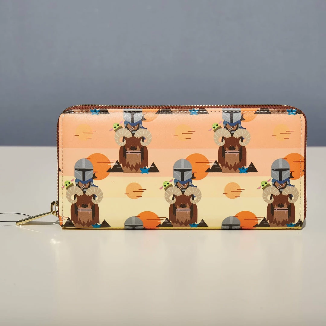 Outlet ✨ LoungeFly Star Wars Mandalorian Bantha Ride Aop Zip Around Wallet ✨ 2 LoungeFly Star Wars Mandalorian Bantha Ride Aop Zip Around Wallet