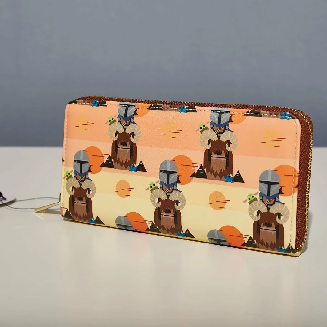 Outlet ✨ LoungeFly Star Wars Mandalorian Bantha Ride Aop Zip Around Wallet ✨ 3 LoungeFly Star Wars Mandalorian Bantha Ride Aop Zip Around Wallet