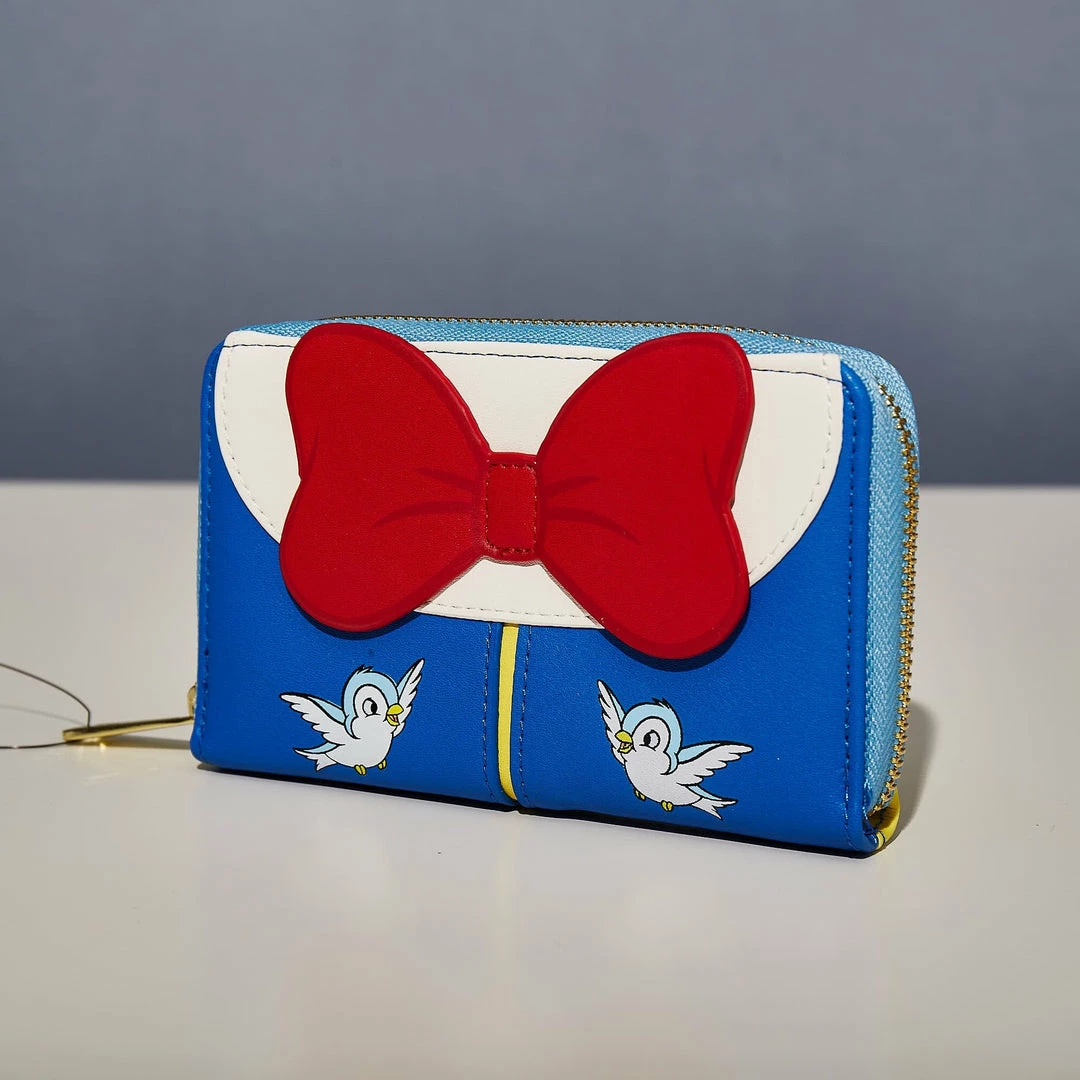 New π€© LoungeFly Disney Snow White Cosplay Bow Zip Around Wallet 𧨠5 LoungeFly Disney Snow White Cosplay Bow Zip Around Wallet