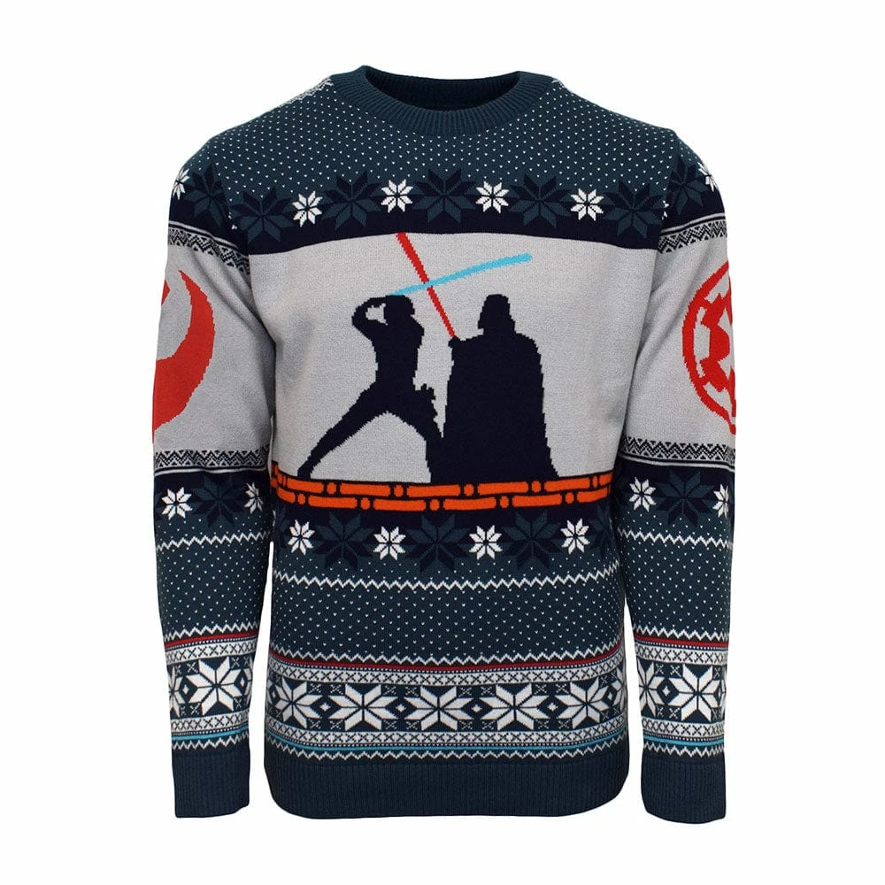Promo β Star Wars Christmas Jumper Official Star Wars Luke Vs Darth Christmas Jumper / Ugly Sweater 𧨠1 Star Wars Christmas Jumper Official Star Wars Luke Vs Darth Christmas Jumper / Ugly Sweater