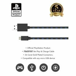 Gaming Accessories Official Sony PlayStation 4 PS4 4m Charge And Play Charging Cable