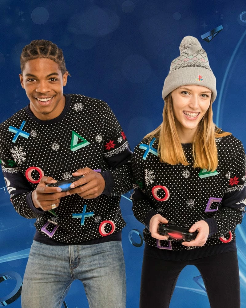 Cheapest π PlayStation Christmas Jumper Official PlayStation Symbols Black Christmas Jumper / Ugly Sweater π 2 PlayStation Christmas Jumper Official PlayStation Symbols Black Christmas Jumper / Ugly Sweater