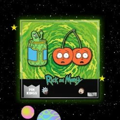 Pin Kings Rick And Morty Enamel Pin Badge Set 1.1 β Pickle Rick & Cherry Morty Accessories