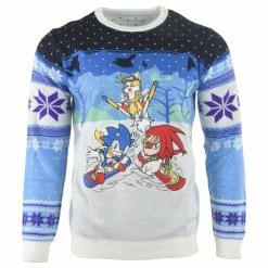 Sonic The Hedgehog Christmas Jumper Official Sonic The Hedgehog Skiing Christmas Jumper / Ugly Sweater