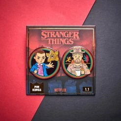 Pin Kings Stranger Things Enamel Pin Badge Set 1.1 β Eleven And Jim Accessories