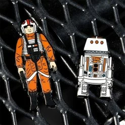 Pin Kings Star Wars Enamel Pin Badge Set 1.9 – Luke Skywalker: X Wing Pilot And R5 D4