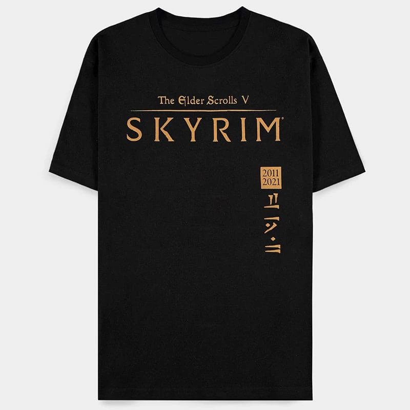 Outlet ❤️ Official Skyrim Metallic Unisex Short Sleeved T-Shirts ❤️ 1 Official Skyrim Metallic Unisex Short Sleeved T-Shirts