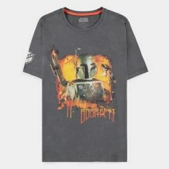Apparel Official Star Wars Boba Fett Acid Wash Unisex Short Sleeved T-Shirts