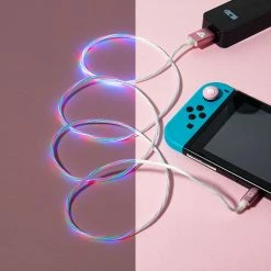 Gaming Accessories Numskull Unicorn LED USB C Cable & Thumb Grips (Nintendo Switch)