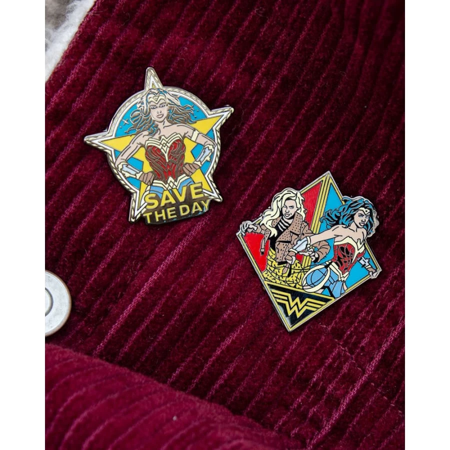 Discount 🎁 Wonder Women Pin Kings Wonder Woman '84 Enamel Pin Badge Set 1.3 - Save The Day Accessories 🧨 2 Wonder Women Pin Kings Wonder Woman '84 Enamel Pin Badge Set 1.3 - Save The Day Accessories