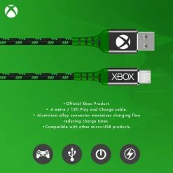 Gaming Accessories Official Xbox One Play And Charge Micro USB Charging Cable
