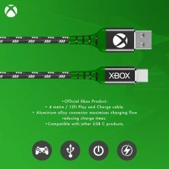 Official Xbox Series X And Series S Play And Charge USB C Charging Cable